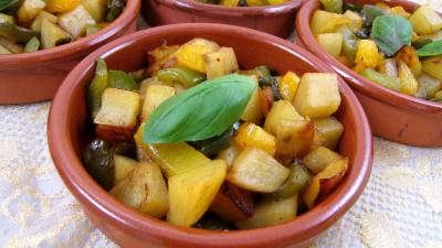Recette Pommes de terre aux poivrons