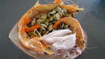 Riz, crevettes, moules et raie à la portugaise - 7.4