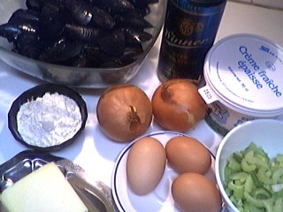Ingrédients pour la recette : Moules à la bière