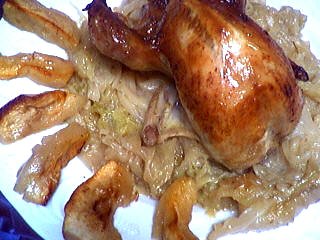 chou blanc : Assiette de cailles au chou