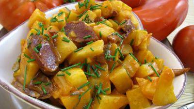 Image : recette Chou-rave aux gésiers confits façon landaise