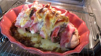 rôti de porc farci au jambon