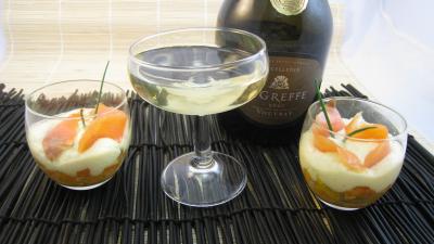 Recette Verrines de mascarpone à la truite fumée