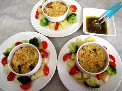 Recette Crumble de camembert et sa salade