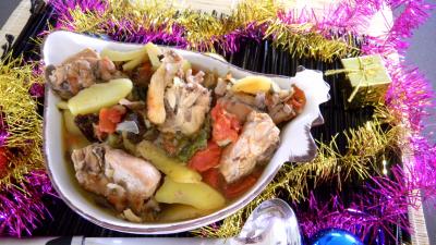 Cuisson à la cocotte : Saladier de ragoût de lapin