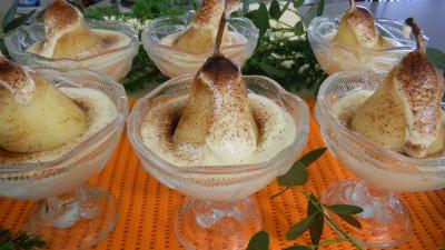 Recette Poires à la crème chiboust