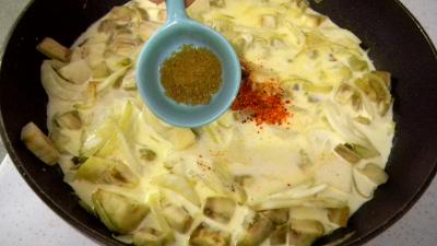 Lieu noir sauté aux pâtes et aux légumes - 6.4