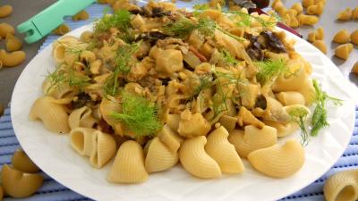 Lieu noir sauté aux pâtes et aux légumes - 9.1