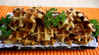 Image : Gaufres au jambon en amuse-bouche