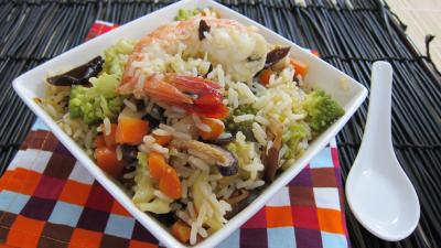 Recette Assiette de riz minceur aux crevettes