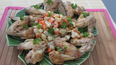 Ail : Assiettes d'ailerons de poulets sautés aux navets