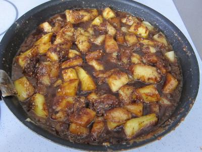 Recette Brouillade de fruits au pralin et chocolat