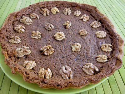 jaune d'oeuf : Tarte aux noix à la vanille