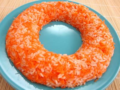 Recette Oeufs au foie gras et sa couronne riz et carottes