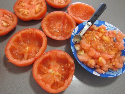 Tomates farcies chipolatas et merguez - 2.3