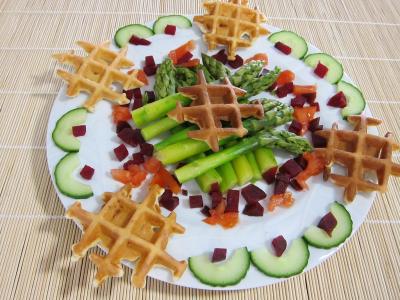 Recette Asperges et gaufrettes au chorizo