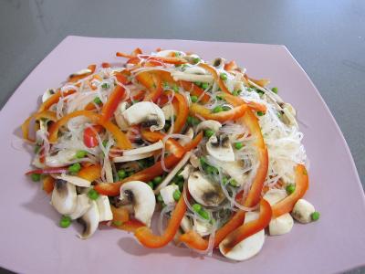 Recette Vermicelle de riz et crevettes en salade