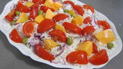 Recette Encornets et gambas en salade